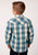 Roper Boys Kids Vintage Turquoise 100% Cotton Plaid L/S Shirt
