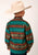 Roper Boys Kids Green/Brown 100% Cotton Ombre Aztec L/S Stripe Shirt