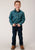 Roper Boys Kids Turquoise 100% Cotton Agave Paisley L/S Shirt