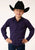 Roper Boys Kids Purple 100% Cotton Solid Black Fill L/S Shirt