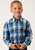 Roper Boys Kids Blue 100% Cotton Clear Sky Plaid BD L/S Button Shirt