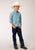 Roper Boys Kids Turquoise Cotton Blend Stretch Check BD L/S Button Shirt