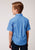 Roper Boys Kids Blue 100% Cotton Cottage Foulard BD S/S Button Shirt