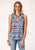 Roper Womens Multi-Color Polyester Aztec Knit S/L Tank Top