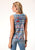 Roper Womens Multi-Color Polyester Aztec Knit S/L Tank Top