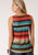 Roper Womens Multi-Color Polyester Festive V-Neck S/L Tank Top