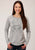 Roper Womens Grey Poly/Rayon Cowgirl Crest L/S T-Shirt
