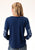 Roper Womens Blue 100% Cotton Floral Crewel S/S Tunic