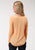 Roper Cutout Womens Gold Poly/Rayon Feather L/S T-Shirt