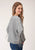 Roper Womens Gray Polyester Chain Fringe Sweater