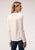 Roper Womens Cream 100% Cotton Floral Crewel L/S Embroidery T-Shirt