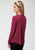 Roper Womens Maroon Poly/Rayon Arrow & Bison L/S T-Shirt