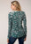 Roper Womens Blue Polyester Leopard Print L/S Tunic
