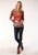 Roper Womens Rust Multi Polyester Cream Sweater L/S Tunic