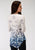 Roper Womens White Polyester Ombre Floral L/S T-Shirt