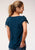 Roper Womens Navy Blue Cotton Blend 1 Pocket S/S T-Shirt
