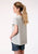 Roper Womens Grey Poly/Rayon Feathers S/S V-Neck T-Shirt