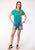 Roper Womens Turquoise Poly/Rayon Roping Cowboy S/S T-Shirt
