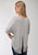 Roper Womens Heather Grey Poly/Rayon Split Back Sweater