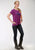 Roper Womens Purple Poly/Rayon Bronc Rider S/S Western T-Shirt