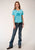 Roper Womens Turquoise Poly/Rayon Horse Rider S/S T-Shirt