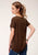 Roper Womens Brown Poly/Rayon YeeHaw S/S T-Shirt