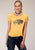 Roper Womens Yellow Poly/Rayon Buffalo S/S T-Shirt