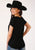 Roper Womens Black Poly/Rayon Fringe Knit S/S T-Shirt
