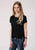 Roper Womens Black Poly/Rayon Self Cross Straps S/S T-Shirt