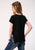 Roper Womens Black Poly/Rayon Self Cross Straps S/S T-Shirt