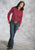 Roper Womens Red 100% Cotton L/S Solid Poplin Snap L/S Western Shirt