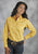 Roper Womens Yellow 100% Cotton L/S Solid Poplin Snap L/S Western Shirt