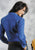 Roper Womens Blue 100% Cotton L/S Solid Poplin Snap L/S Western Shirt