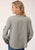 Roper Womens Grey Polyester V-Neck Placket L/S Blouse