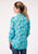 Roper Womens Blue Rayon/Nylon Star Print L/S Western Blouse