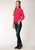 Roper Womens Red Rayon/Nylon Arrow Print L/S Five Star Shirt