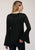Roper Womens Black Polyester Circular Ruffle L/S Blouse