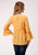 Roper Womens Yellow 100% Cotton Dip Dye L/S Blouse