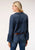 Roper Womens Navy Polyester American Crepe L/S Blouse