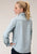 Roper Womens Light Blue 100% Cotton Fringe L/S Shirt