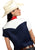 Roper Americana Ladies Blue 100% Cotton Colorblock S/S Flag Western Shirt