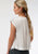 Roper Womens White Rayon/Nylon Navy Stitch S/S Blouse