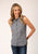 Roper Womens Grey 100% Cotton Silver Foulard S/L Shirt
