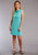 Roper Womens Turquoise Poly/Rayon Hooded Tee S/L Dress