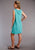 Roper Womens Turquoise Poly/Rayon Hooded Tee S/L Dress