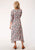 Roper Womens Pink Rayon/Nylon Prairie Paisley S/S Dress