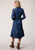 Roper Womens Blue Denim 100% Cotton Maxi Shirt L/S Dress