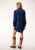 Roper Womens Indigo Blue 100% Cotton 5OZ Pullover L/S Dress