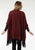 Roper Black Chevron Ladies Red Polyester Poncho Sweater