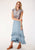 Roper Womens Blue 100% Tencel Hi-Lo Two-Tiered Skirt